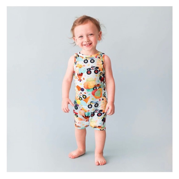 Posh Peanut Monster Truck & Ice Cream Baby Romper Unisex 3-6 Months - Picture 2 of 9